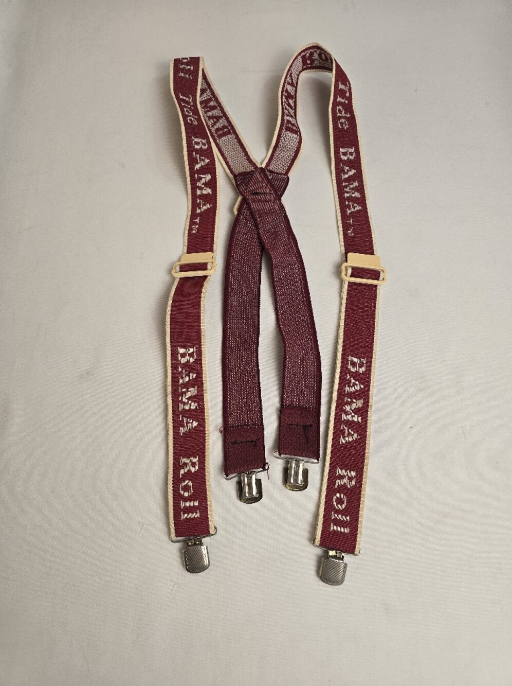 Vintage Alabama Crimson Tide Suspenders Bama Roll Tide Roll Clip-on Gameday